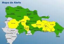 COE mantiene en alerta 8 provincias en alerta amarilla, 17 y el DN en verde