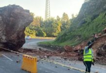 Digesett informa sobre desprendimiento de roca en la Autopista del Nordeste