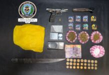 DINTEL ocupa presuntas sustancias narcóticas y arma de fuego durante operativos focalizados en La Vega