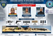 Policía Nacional ocupa 11 armas de fuego, incluidos cinco fusiles y una subametralladora, durante operativos de DINTEL; cinco detenidos