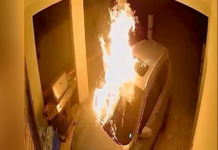 Video de seguridad capta incidente en el que una yipeta habría sido incendiada en Jarabacoa