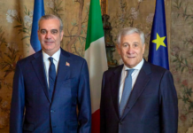 Presidente Luis Abinader y viceprimer ministro y ministro de Asuntos Exteriores de Italia, Antonio Tajani, acuerdan fortalecer la cooperación económica, las inversiones y la seguridad entre República Dominicana e Italia