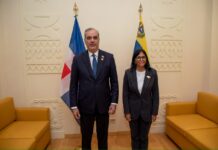 Abinader y Delcy Rodríguez abordan cooperación energética, relaciones consulares y turismo en reunión bilateral en Roma, Italia